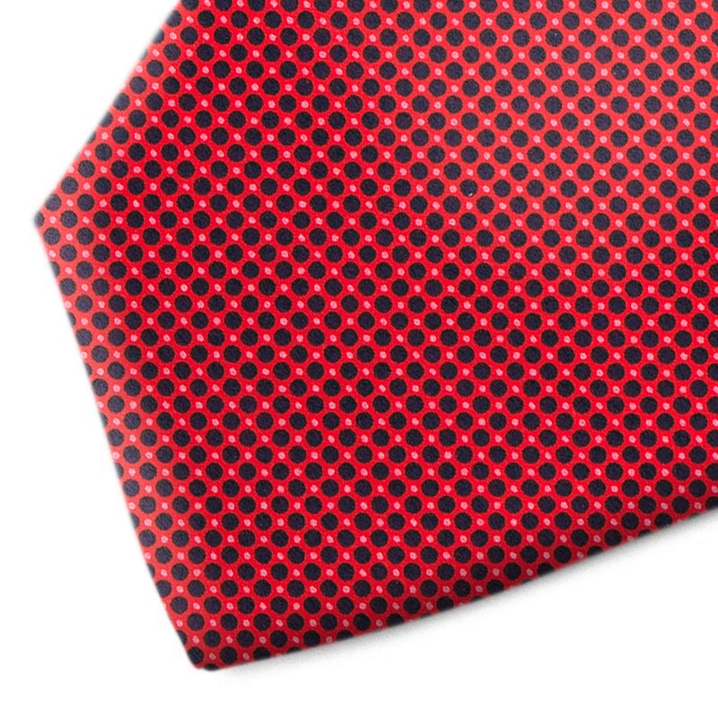 red and black polka dot silk tie