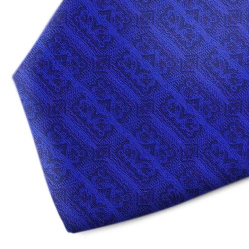 blue patterned silk tie