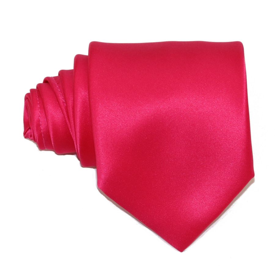 Tailored solid fuchsia silk tie 18005-5