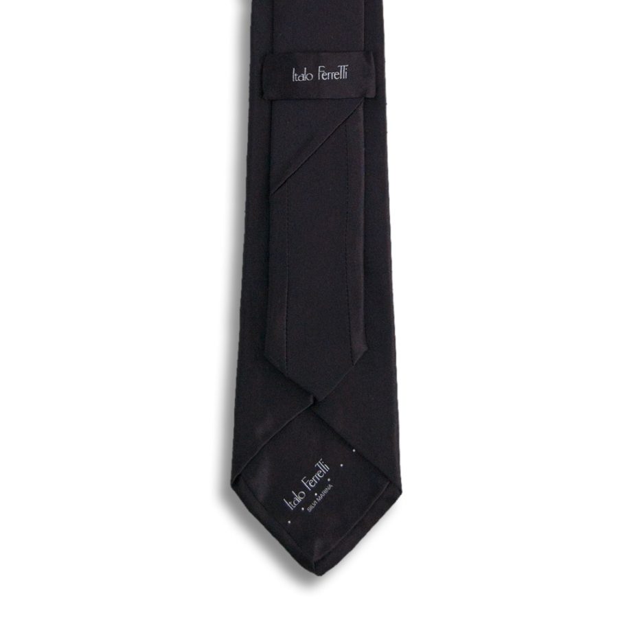 Black silk necktie lined with silver sequins
