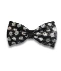 Black silk bow tie with black and silver sequins