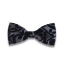 Black and grey silk and velvet bow tie