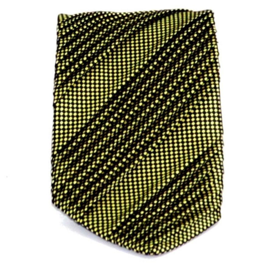 Sartorial PLEATED silk tie black and brass 919002-001