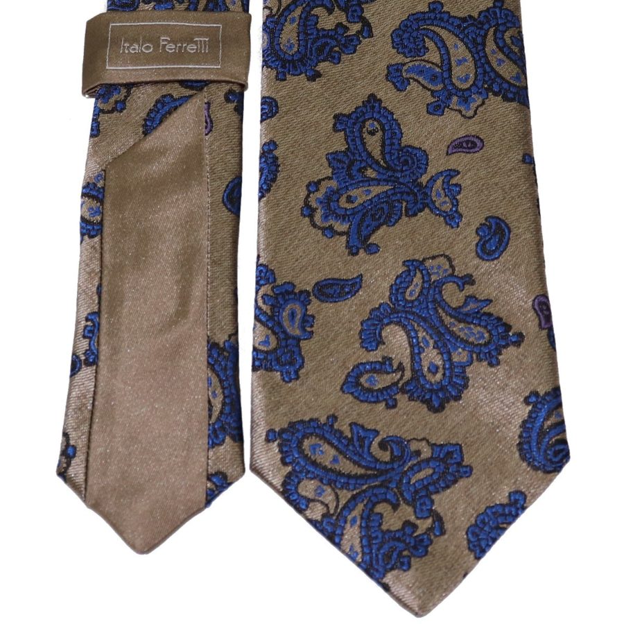 Sartorial woven silk necktie silver and blue 419626-08