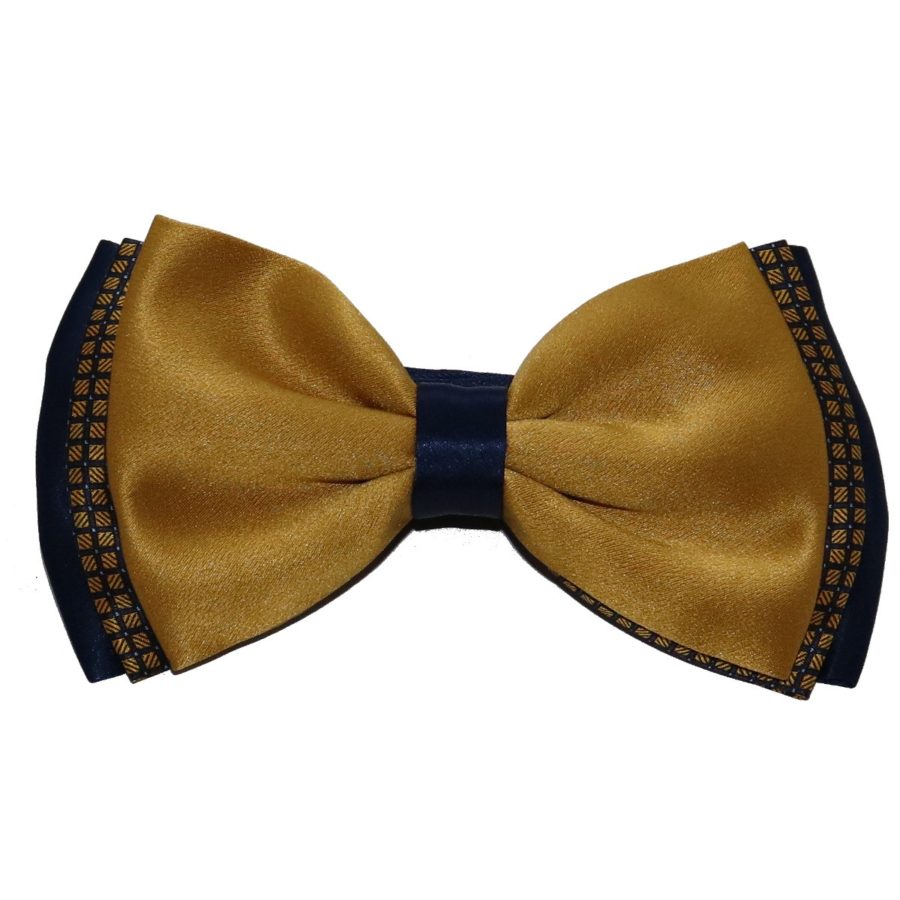Double color black silk bow tie with double knot 18007-12 Mod. D104