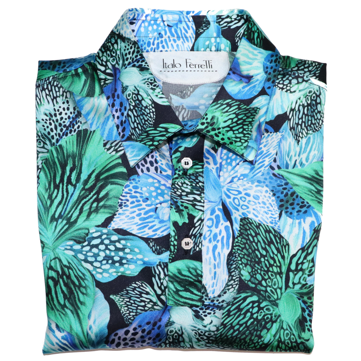 skrige Bærecirkel matchmaker Short sleeve silk shirt, tropical flowers pattern, handmade in Italy -  Italo Ferretti Luxury Store