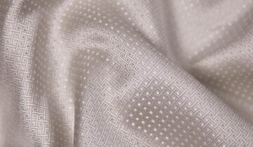 Tailored wedding silk tie, minimal geometric pattern, handmade in Italy