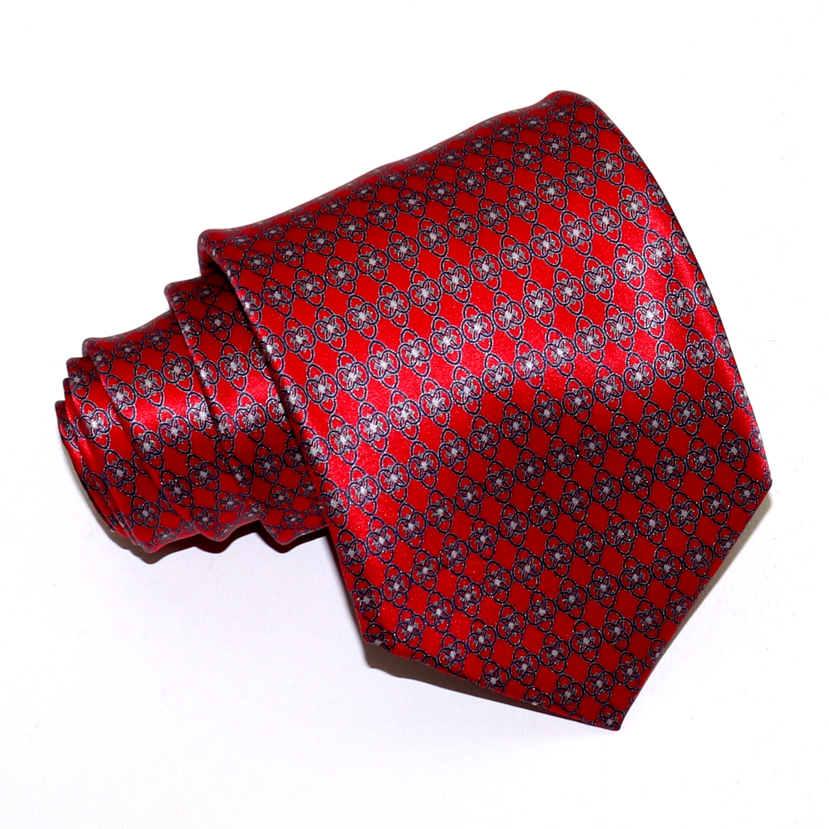 Tailored silk tie with minimal geometric pattern, handmade in Italy ...