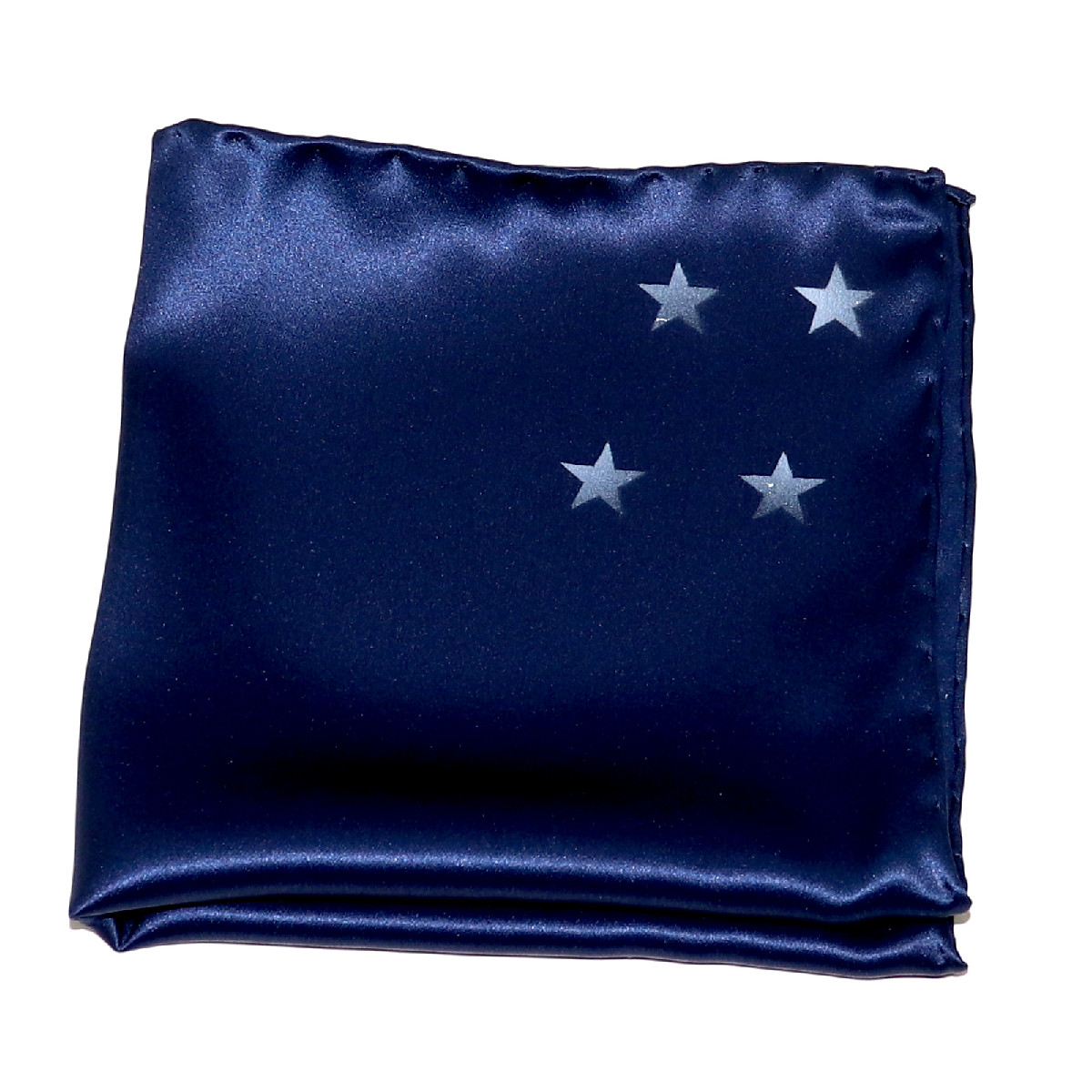 Navy Blue & White Star Large 33cm Hanky Pocket Square 