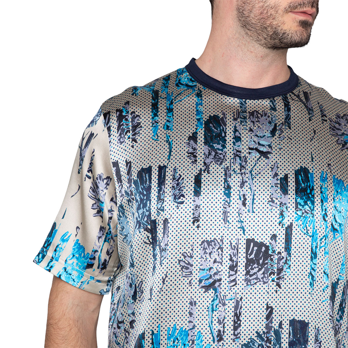 Louis Vuitton Monogram Printed Short-sleeved Silk Shirt Gibraltar Sea. Size 3L